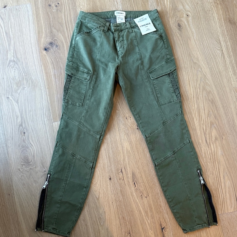 L'Agence Patton Green Cargo Pants Sz 26